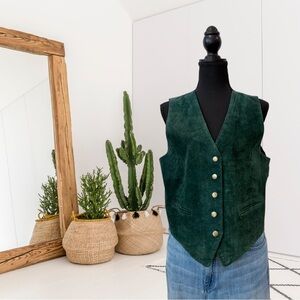 Gitano Vintage Sleeveless Leather Button Front Vest